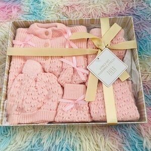 Pink Knit Baby Gift Set